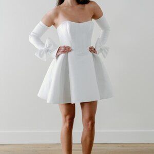 NWT By Watters Whirl White Mini Dress with Removable Sleeves s. 10